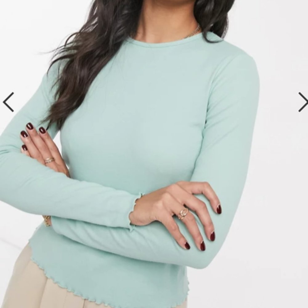 ASOS Warehouse Ribbed Long Sleeved Top - Picture 2 of 5
